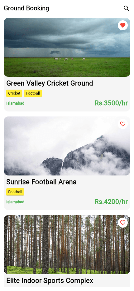 Ground Booking — app screenshot